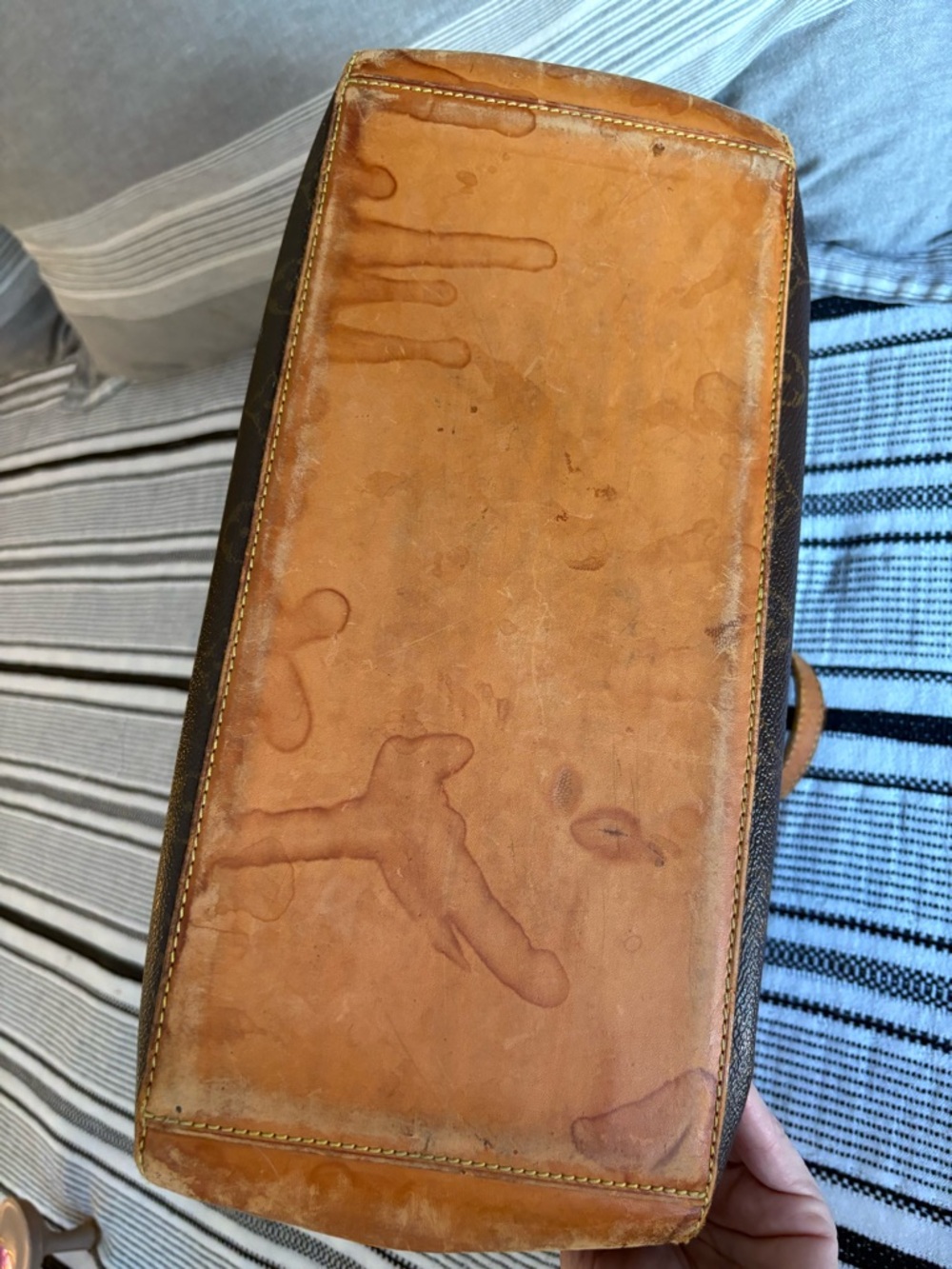 Louis Vuitton Monogram Canvas Tote with Cognac Straps - Picture 6 of 16